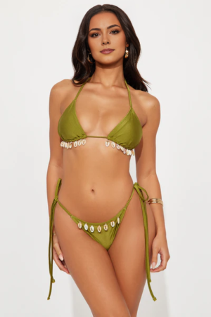 Shell Detail Triangle Bikini