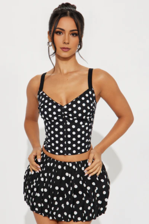 Polka Dot Lace Bustier