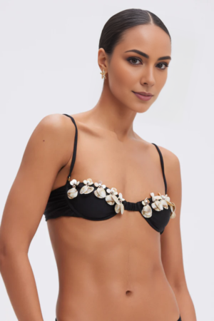 Seashell Lycra Top Black