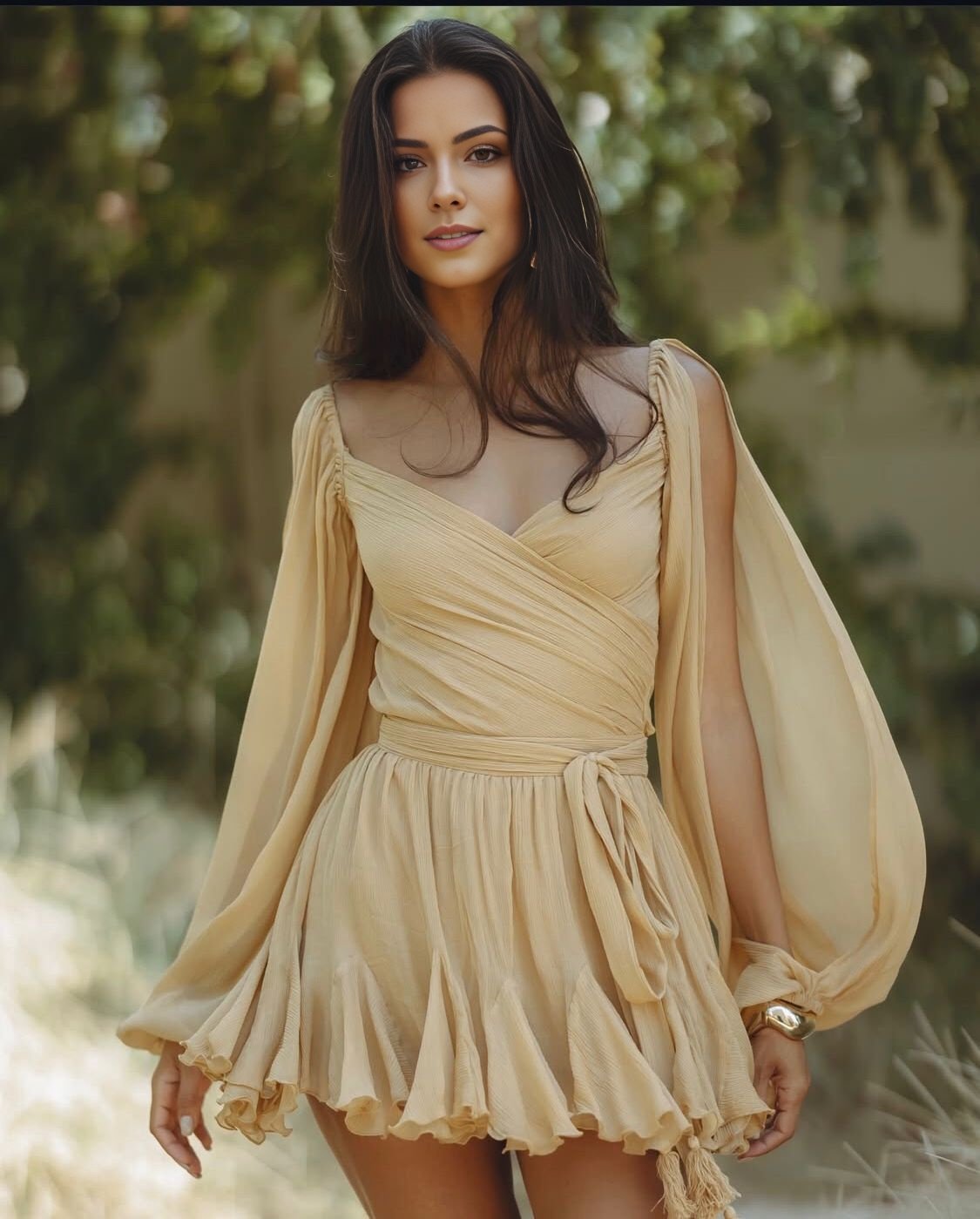 BirB Earth Golden Sol Flare Dress