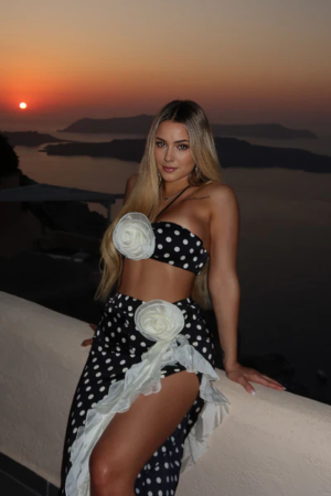 Polka Floral Satin Set